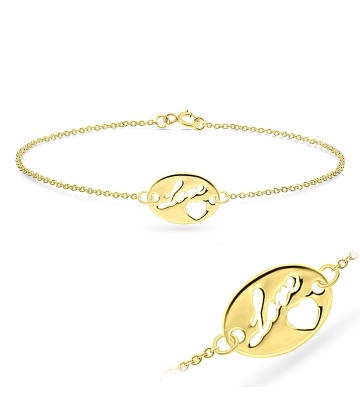 Gold Plated Valentine Silver Bracelet BRS-136-GP